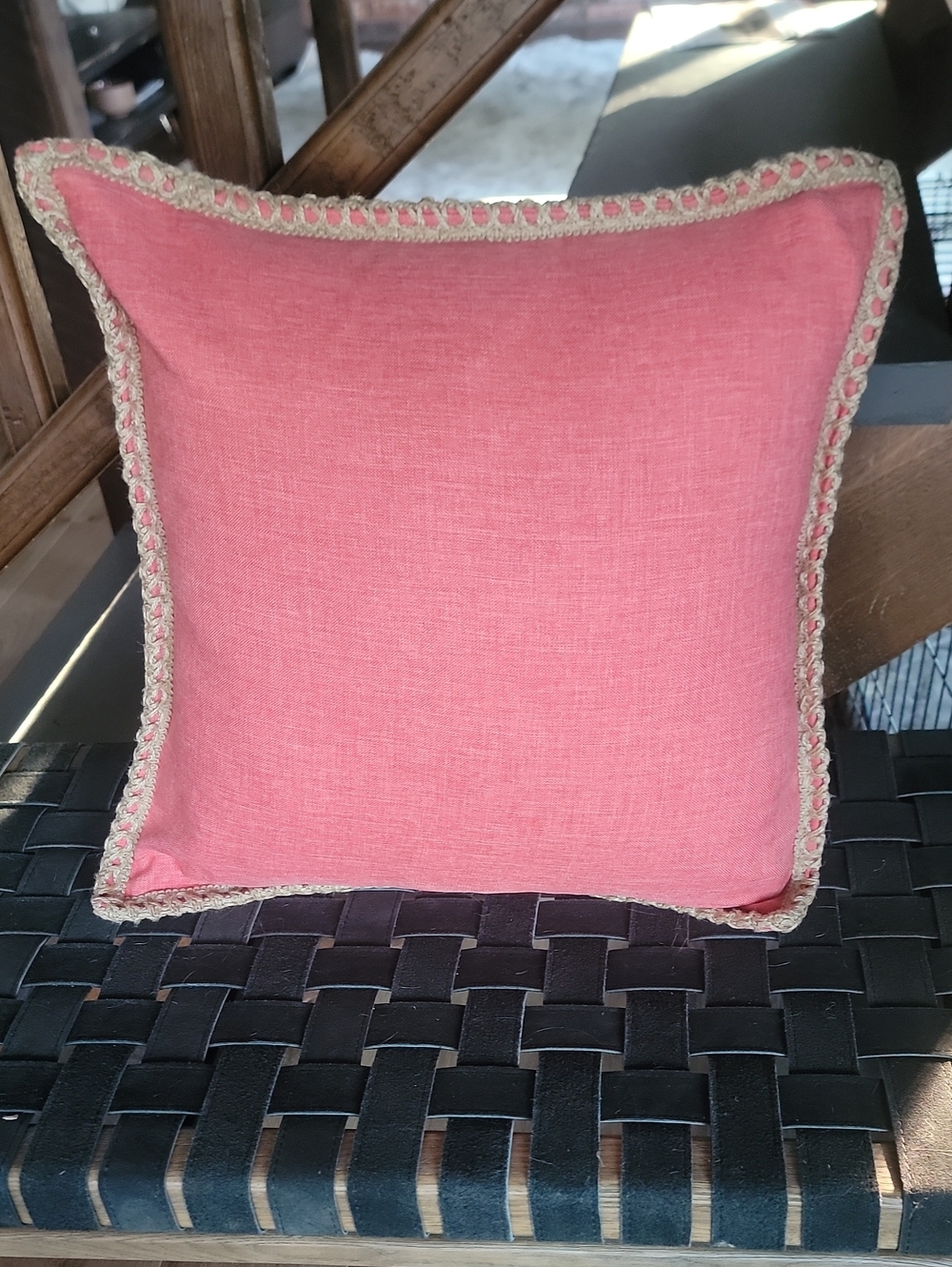 Two Coordinating Coral Accent Pillows. High Quality